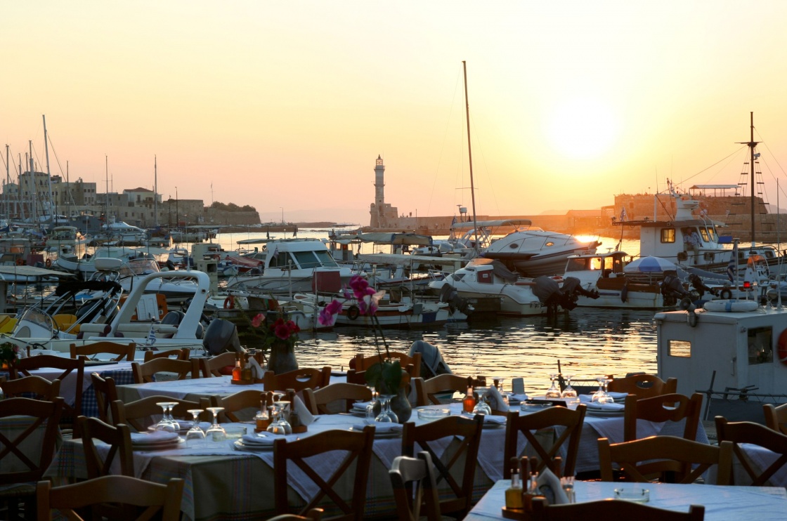 'sea bay sunrise crete greece' - Hania